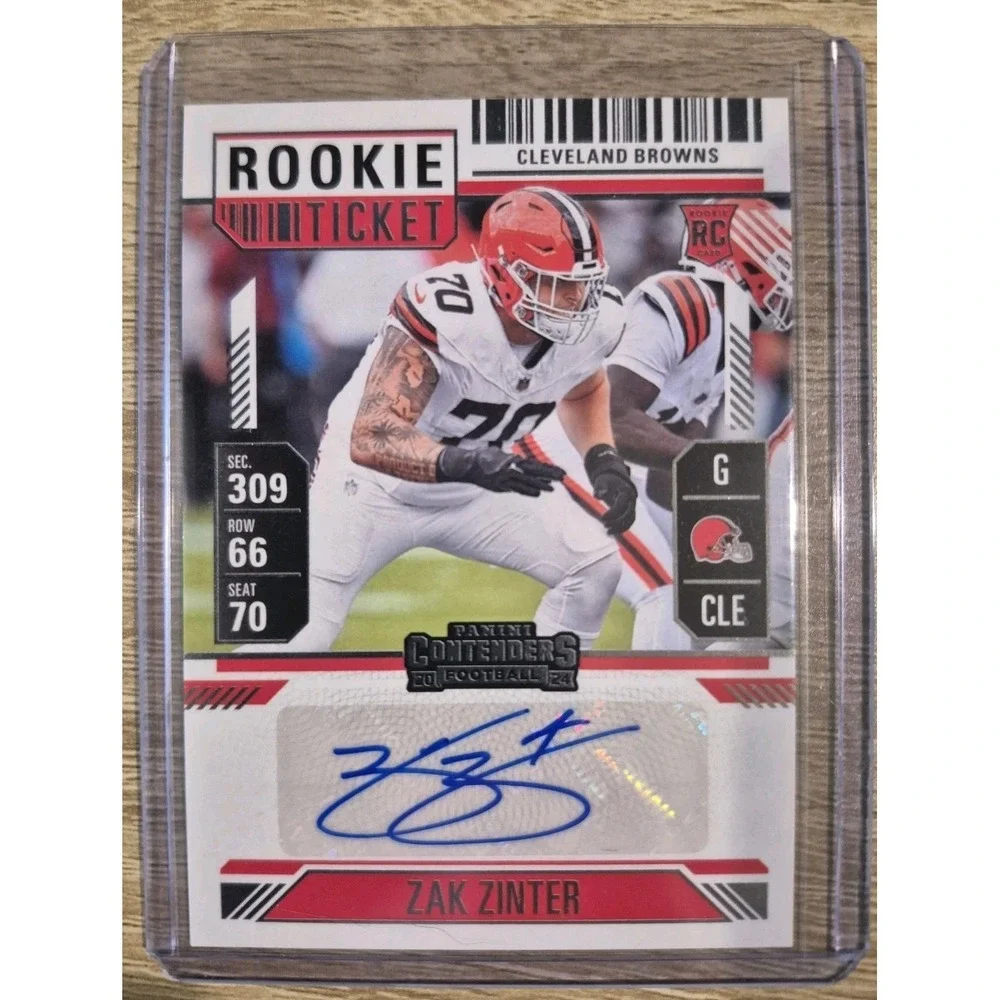 2024 Panini Contenders Zak Zinter #231 Rookie Ticket Auto (RC) (AU)  CLE Browns